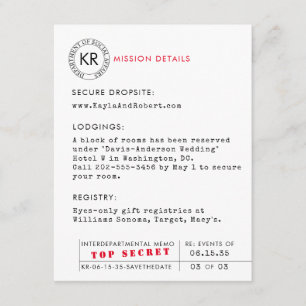 Secret Agent Spy Details Card