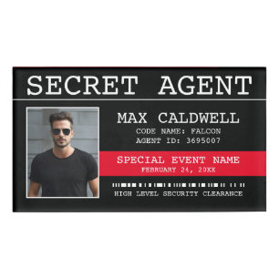 Secret Agent Spy Name Tag