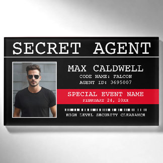 Secret Agent Spy Name Tag