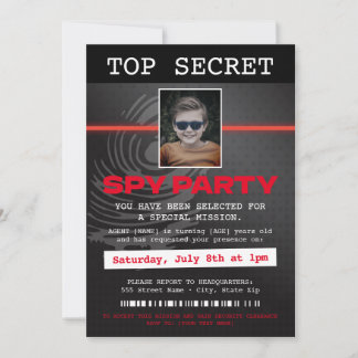 Secret Agent Spy Party Invitation