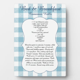 Secret B&B Cinnamon Roll Recipe Blue Buffalo Check Plaque