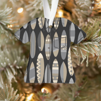 Secret Beach Hawaiian Surfboards Aloha Shirt- Grey Ornament