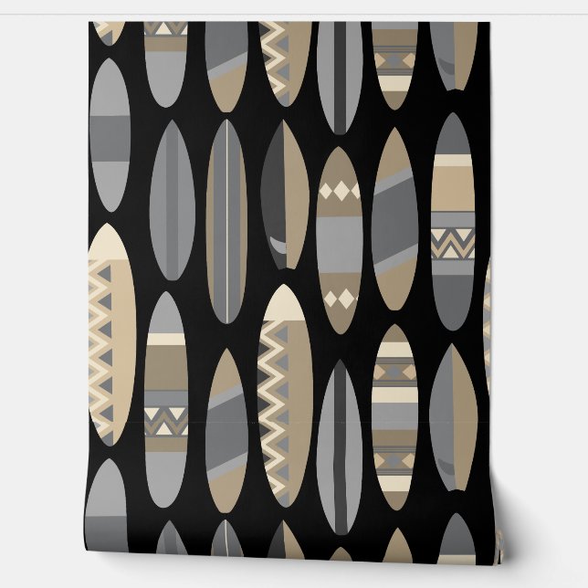Secret Beach Hawaiian Surfboards- Neutrals Wallpaper (Unrolling)