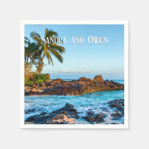 Secret Beach Maui, Tropical, Paradise, Wedding Napkin
