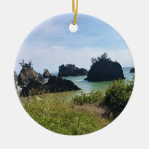 Secret Beach, Samuel H. Boardman, Oregon Ceramic Tree Decoration