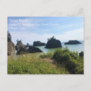 Secret Beach, Samuel H. Boardman, Oregon Postcard
