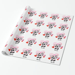 Secret Crush gift idea Love sick Cow Personalised Wrapping Paper