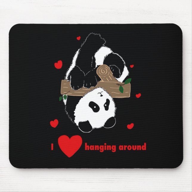Secret Crush Love Hanging Around You Pandas custom Mouse Mat (Front)