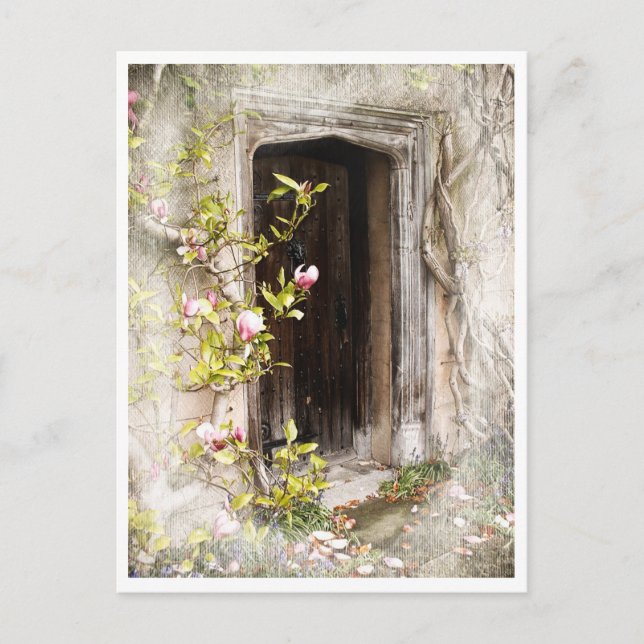 Secret Fairy Door to magical Land / Flower Kingdom Postcard (Front)