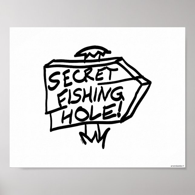 Secret Fishing Hole Sign (Front)