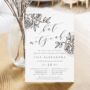 Secret Garden Bat Mitzvah Invitation