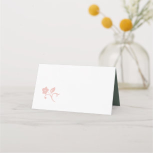 Secret Garden Blush Floral Lovebirds Sage Wedding Place Card