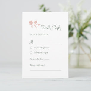 Secret Garden Blush Floral Woodland Wedding RSVP 