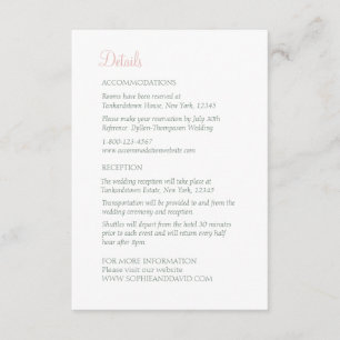 Secret Garden Blush Lovebirds Wedding Details Enclosure Card