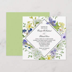 Secret Garden Boho Wildflowers Wedding Invitation