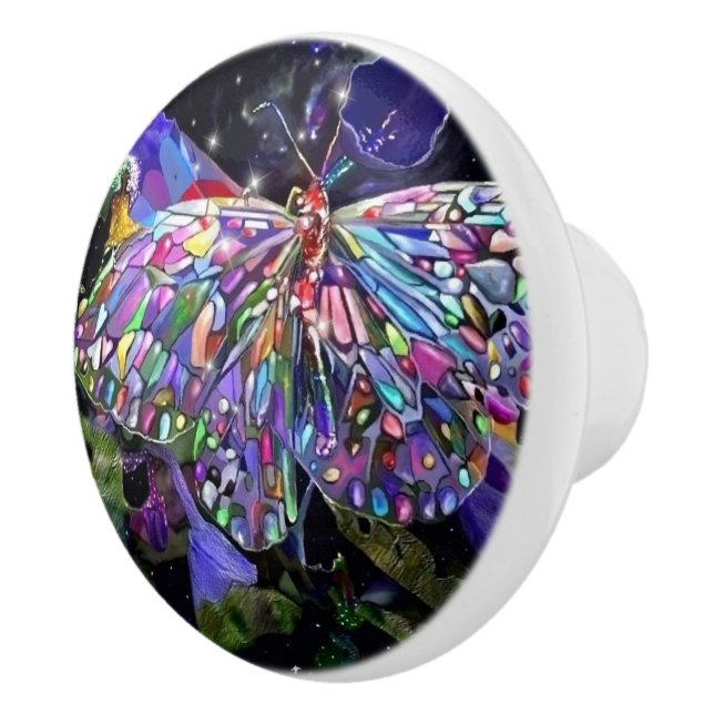 Secret Garden Butterfly Ceramic Knob (Right)