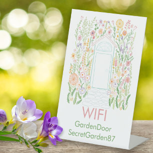 Secret Garden CUSTOM WIFI Password Vacation Rental Pedestal Sign