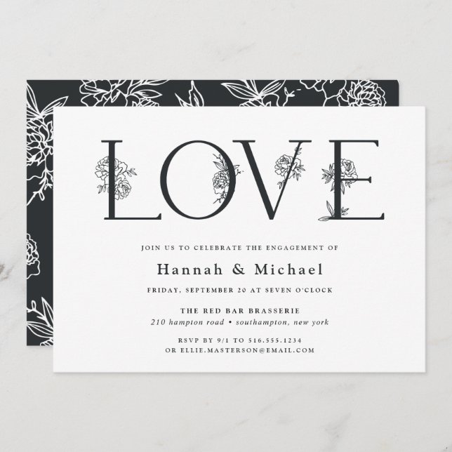 Secret Garden Engagement Party Invitation (Front/Back)