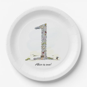 Secret Garden First Birthday Party Paper Plate