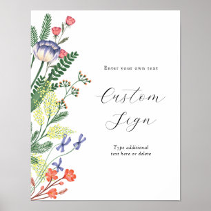 Secret Garden Floral Custom Text Sign
