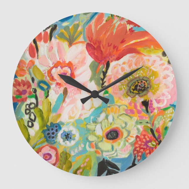 Secret Garden Floral III Large Clock (Front)