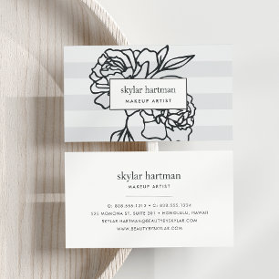Secret Garden Floral Stripe Business Card
