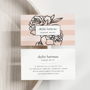 Secret Garden   Floral Stripe Business Card