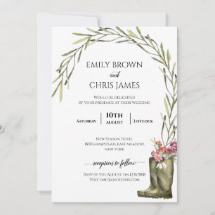 Secret Garden Foliage   Coupleboots Rustic Wedding Invitation