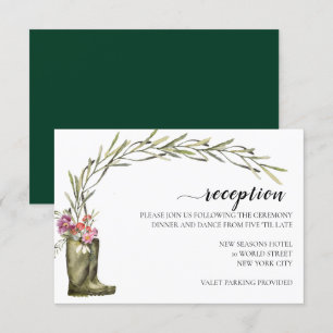 Secret Garden Foliage   Wedding Reception Card