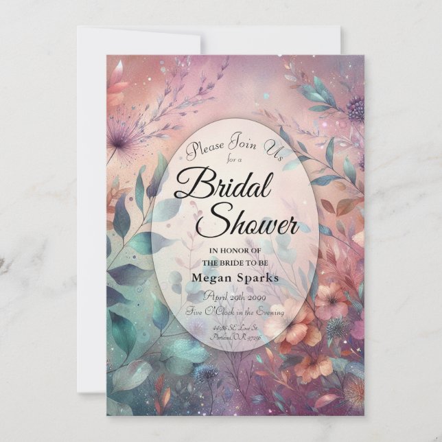 Secret Garden in Evening Glow Bridal Shower Invitation (Front)
