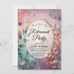 Secret Garden in Evening Glow Retirement Party Invitation
