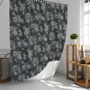 Secret Garden Modern Floral Pattern Shower Curtain