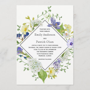 Secret Garden Rustic Boho Wildflowers Wedding Invitation