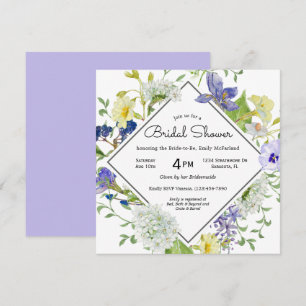 Secret Garden Rustic Wildflowers Bridal Shower Invitation