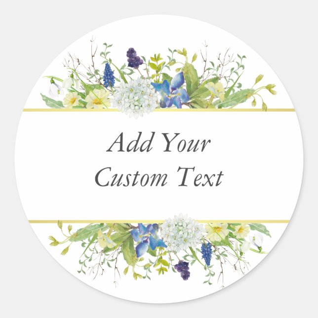 Secret Garden Rustic Wildflowers Classic Round Sticker (Front)