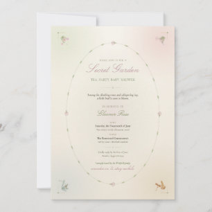 Secret Garden Tea Party Baby Shower Invitation
