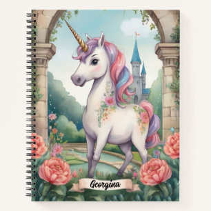 Secret Garden Unicorn Personalised Kids Notebook