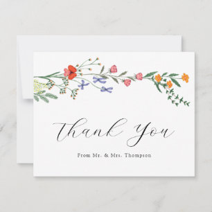 Secret Garden Wedding Flat Thank You Card