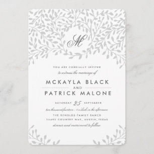 Secret Garden Wedding - Grey Invitation