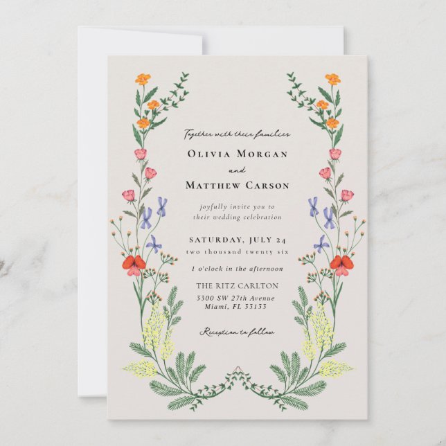Secret Garden Wedding Invitation (Front)
