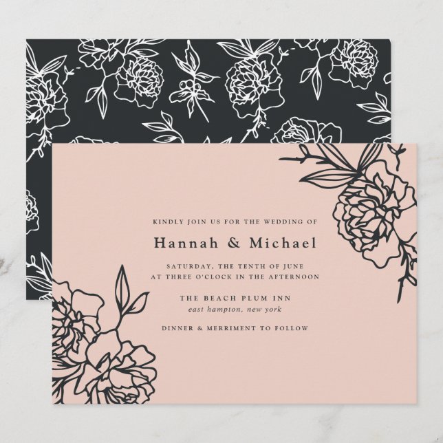 Secret Garden Wedding Invitation | Blush (Front/Back)
