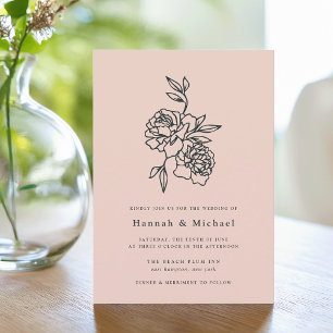 Secret Garden Wedding Invitation   Blush