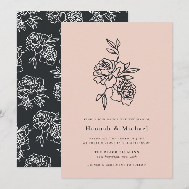Secret Garden Wedding Invitation | Blush (Front/Back)