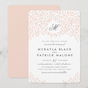 Secret Garden Wedding Invite - Blush