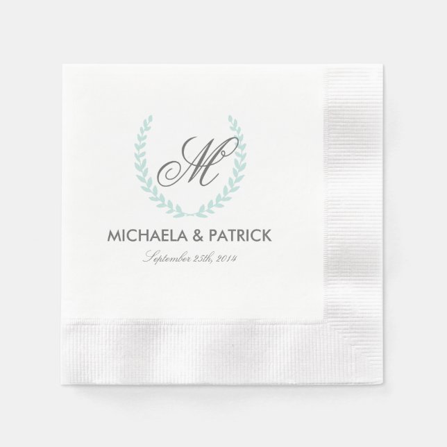 Secret Garden Wedding Monogram Napkin (Front)