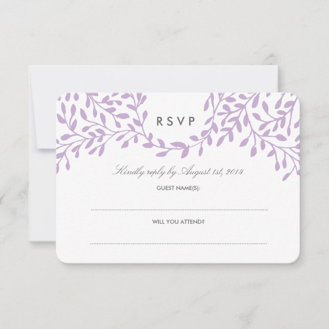 Secret Garden Wedding RSVP - Orchid (Front)
