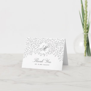Secret Garden Wedding Thank You Card - Grey