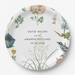 Secret Garden Wildflowers Frame Paper Plate