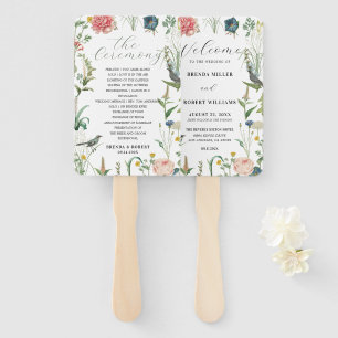 Secret Garden Wildflowers Wedding Frame Hand Fan