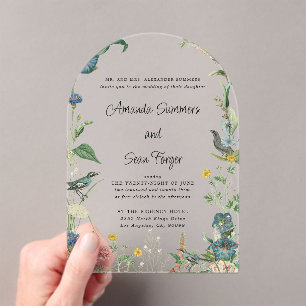 Secret Garden Wildflowers Wedding Invitation
